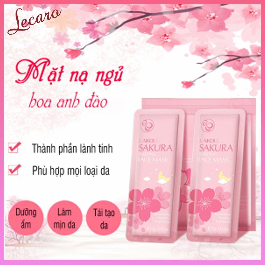 [HCM][CHÍNH HÃNG] Bịch 15 Gói Mặt Nạ Ngủ Hoa Anh Đào Sakura LAIKOU