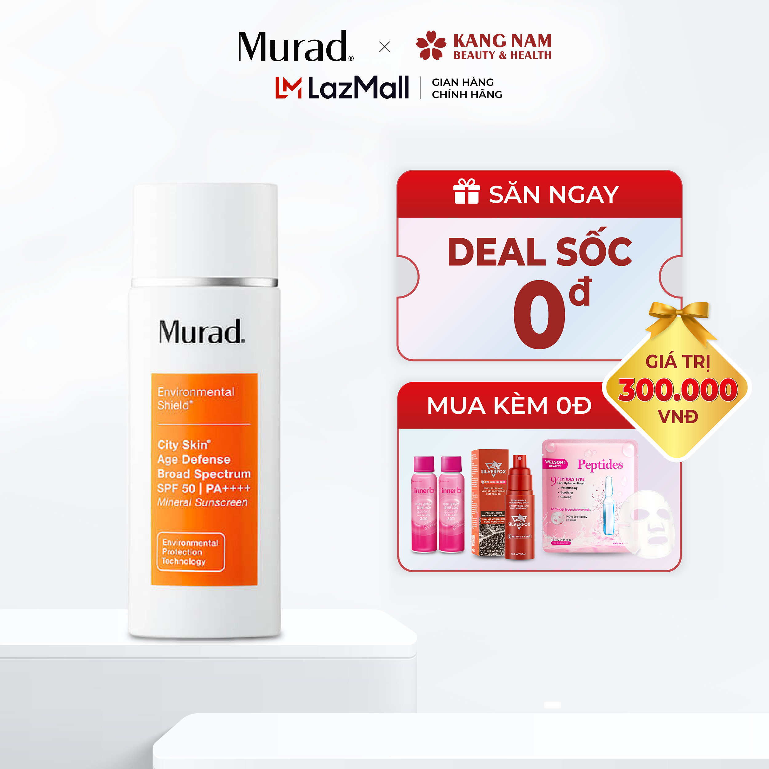 [HCM]Kem chống nắng khoáng chất Murad City Skin Age Defense Broad Spectrum SPF 50 50ml