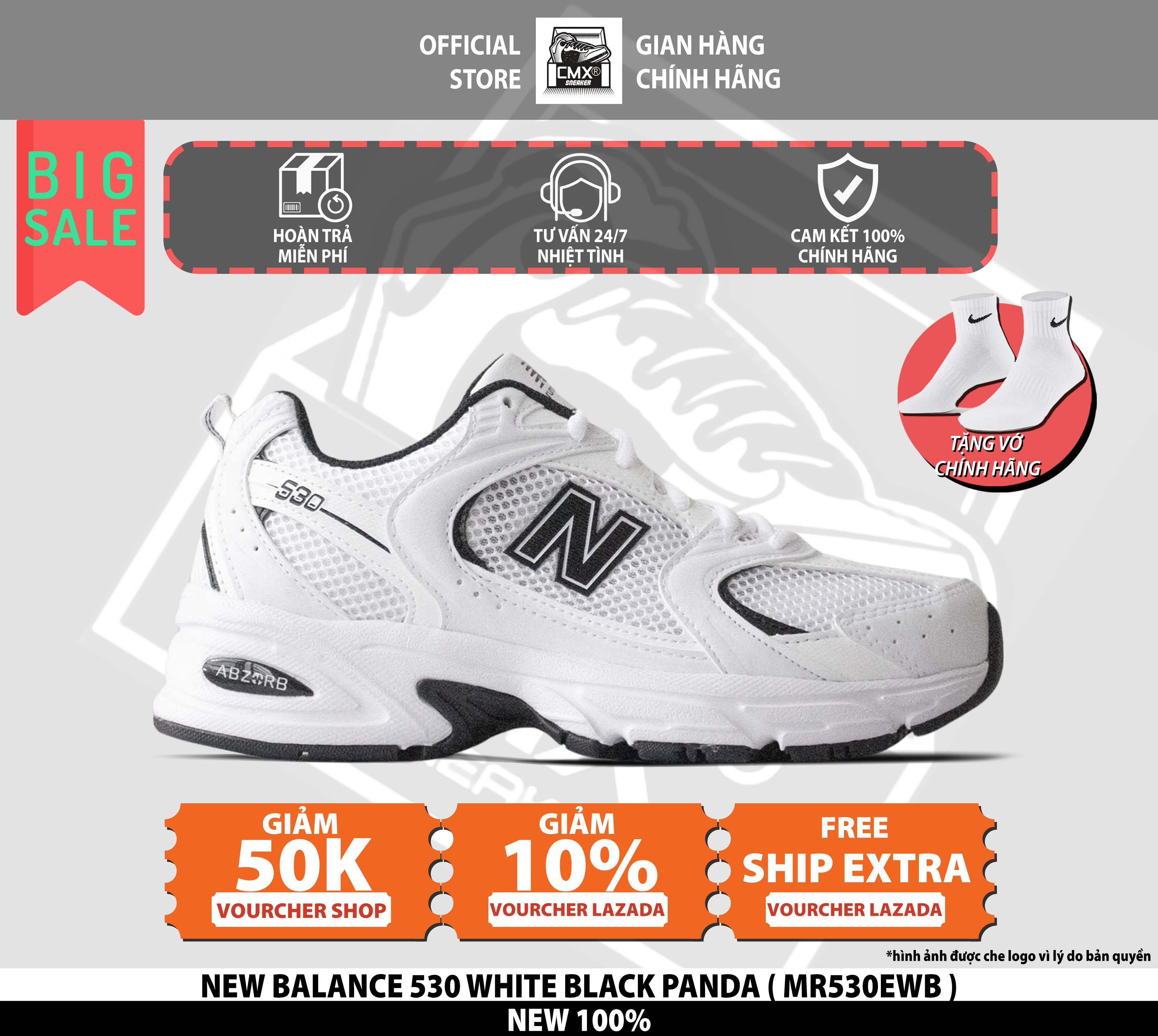 Giày new balance 530 panda - hàng chính hãng 100%