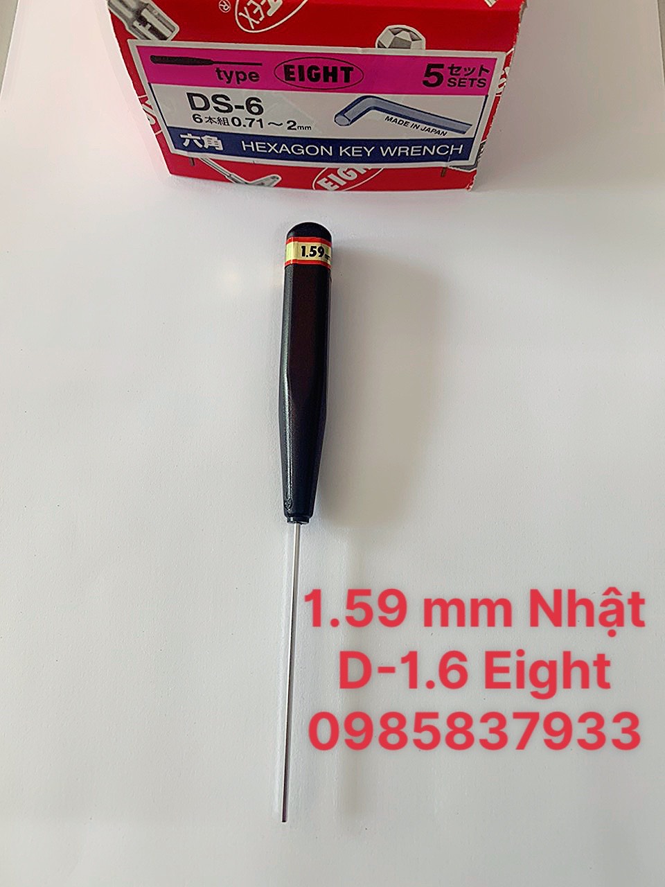 Chìa vặn Lục giác mini 1.59 mm D-1.6 Eight Nhật tại Máy NTT tháo lắp ốc chìm cỡ nhỏ hiệu quả lâu dài nhanh chóng thuận tiện