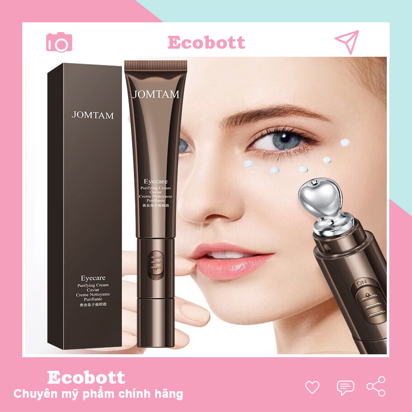 Kem Mát Xa Mắt Trứng Cá Muối Vàng Chạy Điện Jomtam Ecobott Serum Mắt Chống Nếp Nhăn Miếng Dán Mắt Con Lăn Mát Xa, Chống Bọng Quầng Thâm, Dụng cụ làm đẹp-Ecobott