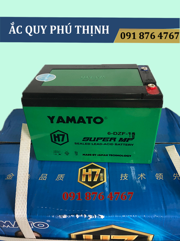 Ắc quy Xe Đạp Điện Yamato H7 12V-15AH 6-DZF-15 (hàng CAO CẤP chất lượng cao)