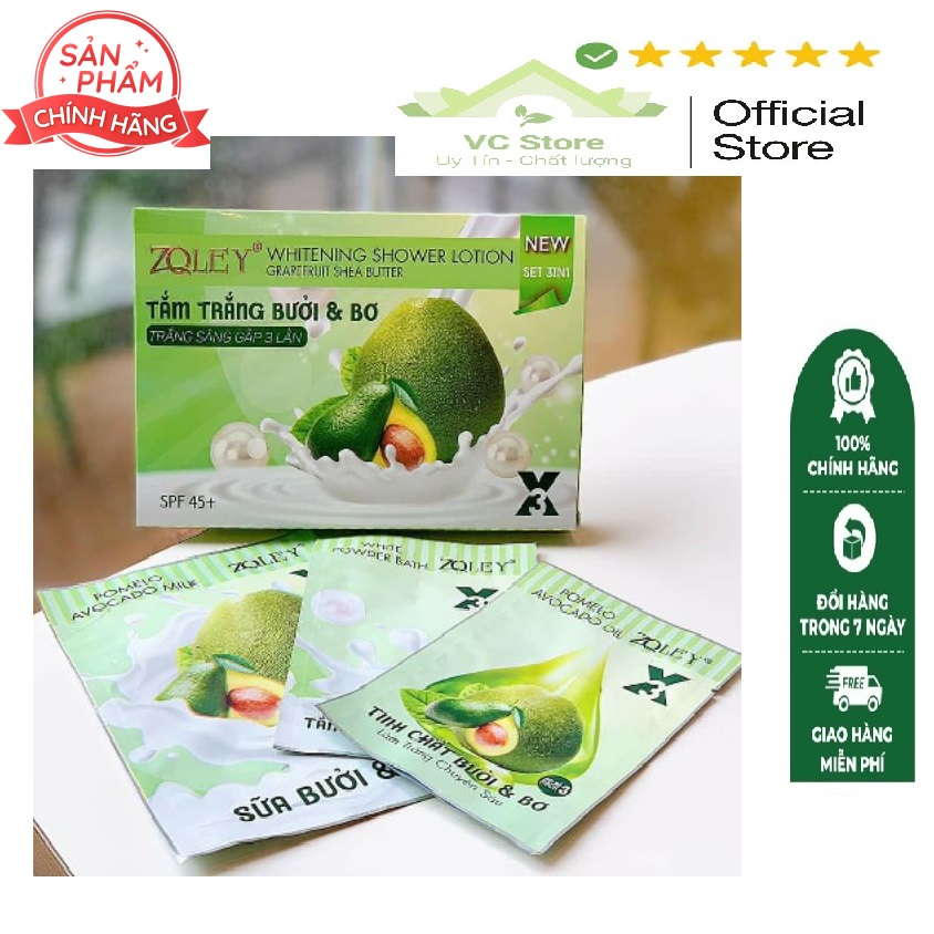 Tắm trắng bưởi bơ ngọc trai zoley - da trắng hồng tự nhiên, bật tone nhanh