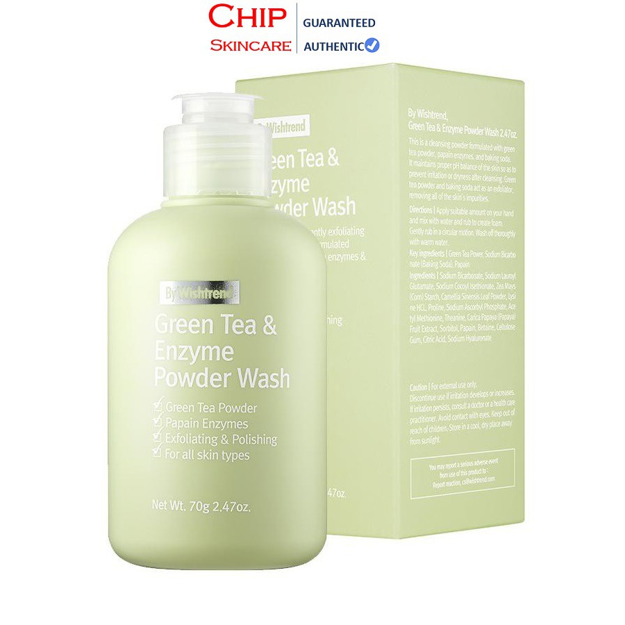 Bột Rửa Mặt Trà Xanh By Wishtrend Green Tea & Enzyme Powder Wash