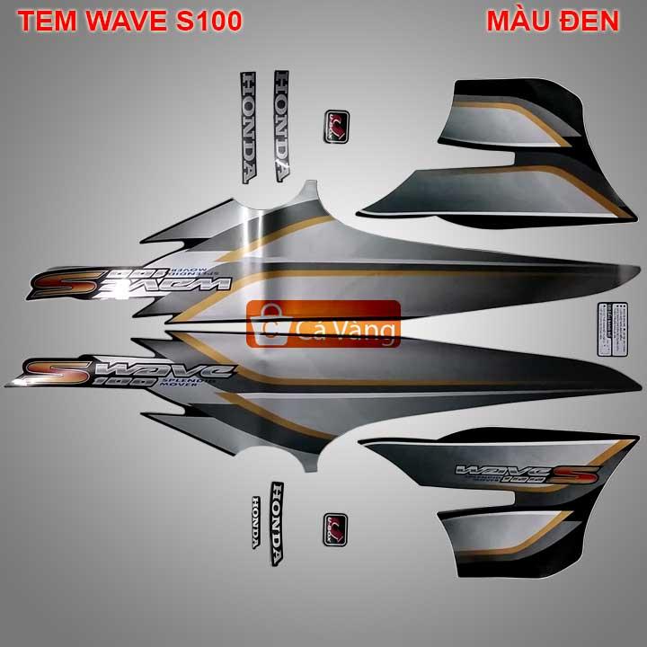 [HCM]Tem xe máy Wave S100 LOẠI ZIN TEM XỊN - MÀU ĐEN