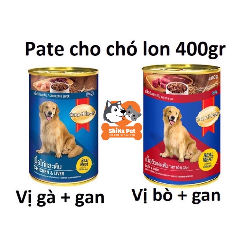 Pate lon smartheart vị bò/gà&gan 400g