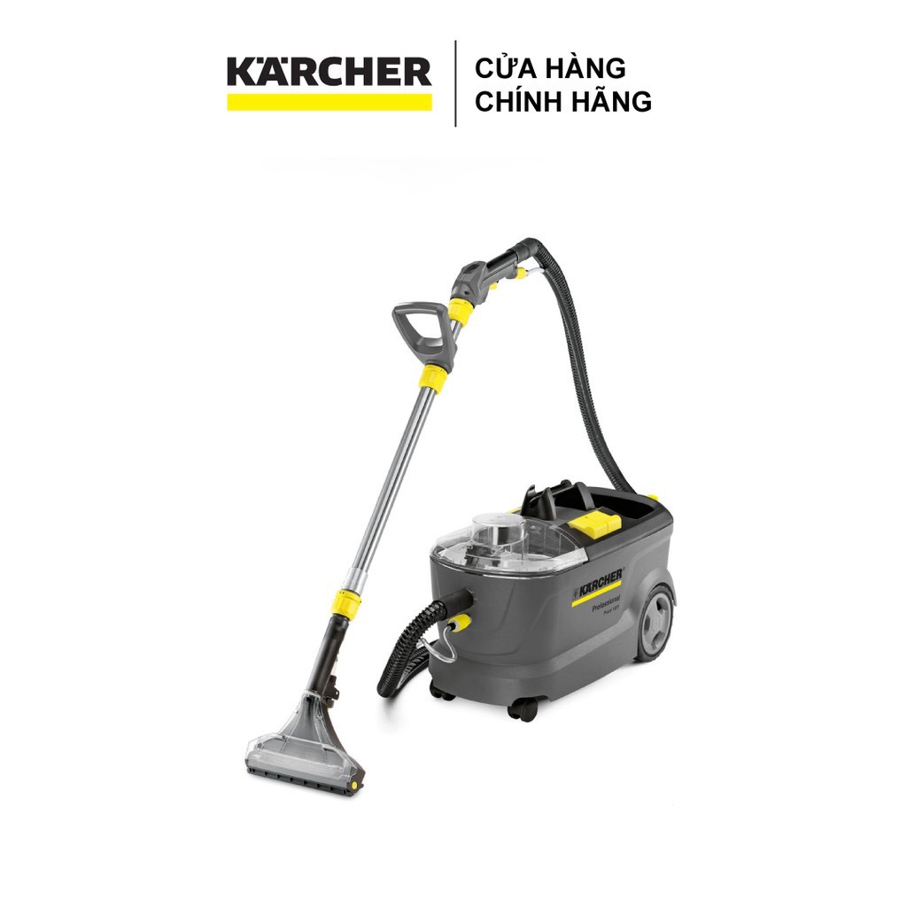 Máy giặt thảm chuyên dụng Karcher Puzzi 10/1  với hiệu suất làm sạch 20-25 m2/h, máy giặt thảm công nghiệp