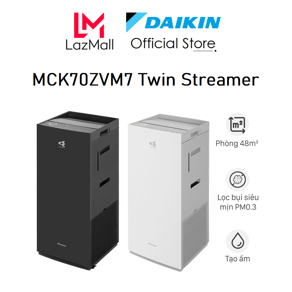 Máy lọc không khí tạo ẩm Daikin MCK70ZVM7 Diện tích 48m2 Twin Streamer - Hàng chính hãng