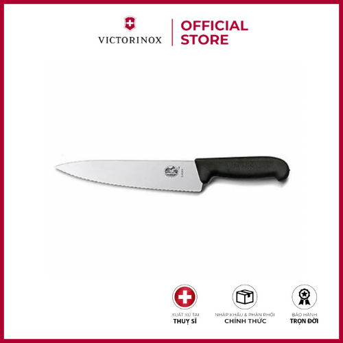 Dao Victorinox cán màu đen lưỡi răng cưa 5.2033