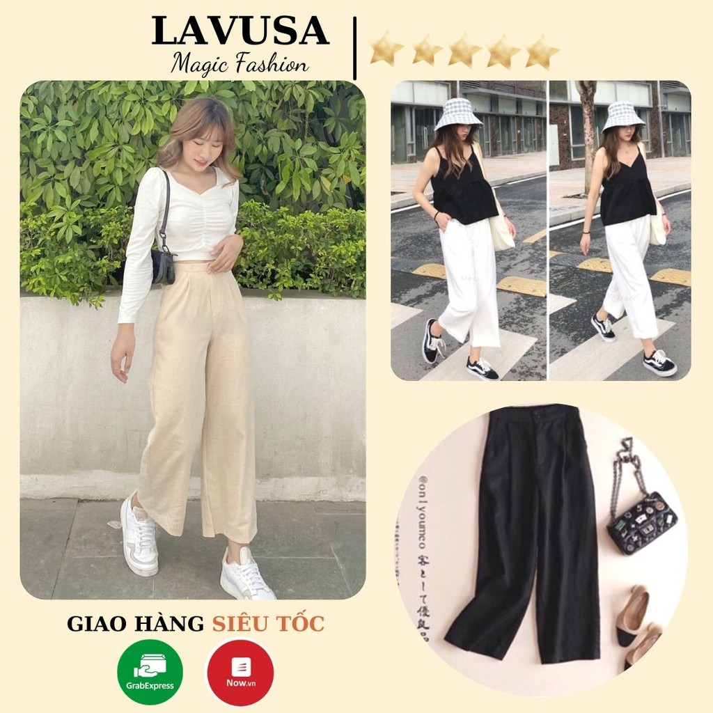 Quần Ống Suông  Quần Đũi Nhật, Ống Rộng, Dài Lưng Thun Có Cúc Siêu Mát Lạnh