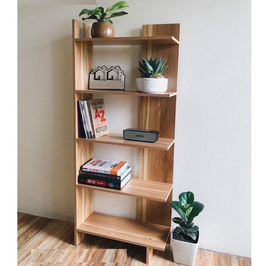 Kệ để đồ góc tường- kệ góc gỗ 5 tầng