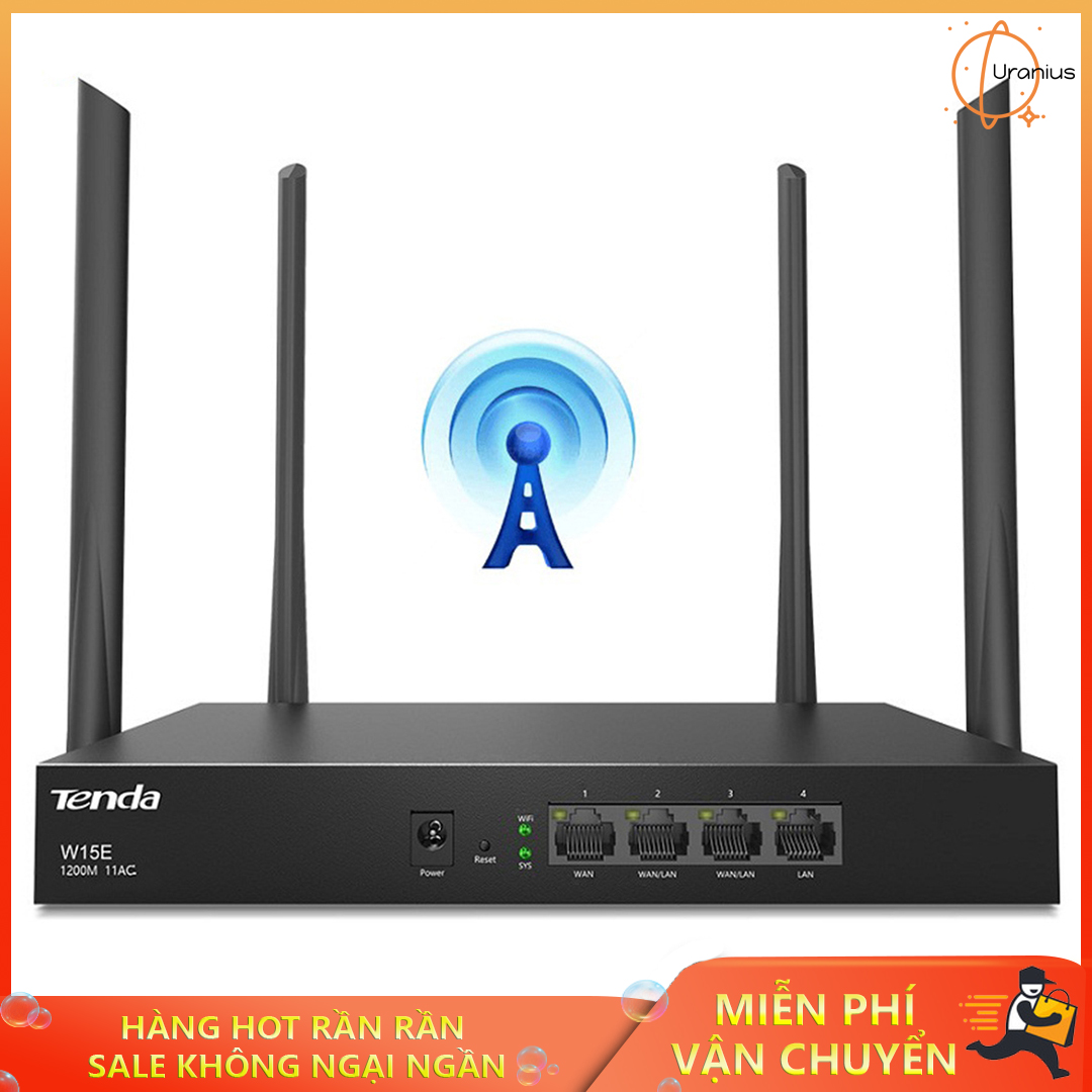 Thiết bị phát wifi không dây, Cục phát wifi , Bộ Phát WIFI Tenda W15e Ac1200mps Mạng Doanh Nghiệp 50 User Kết nối mạng tốt hơn cho các thiết bị. Bảo Hành Uy Tín