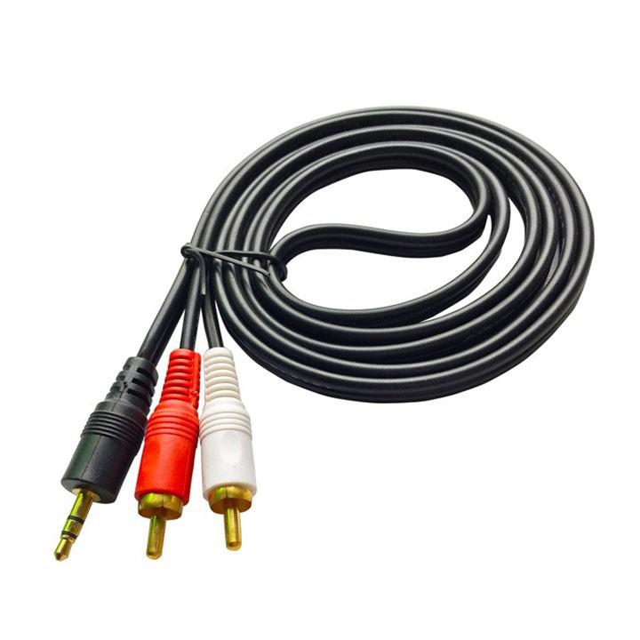 Dây cáp loa 3.5mm ra 2 bông sen dài 3m kết nối tivi wifi với amply hoặc loa