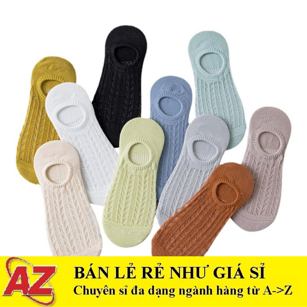 Tất vớ hài lười pastel mang giày búp bê - có đệm silicon chống đau gót chân