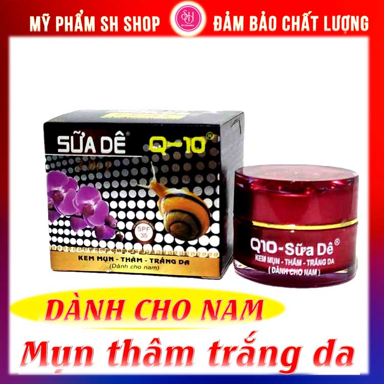 Kem mụn thâm mờ sẹo dưỡng trắng da chống nắng Q-10 sữa dê cho Nam