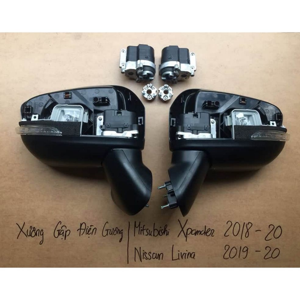 Moto gập gương khung xương nhôm Mitsubishi Xpander + module khoá cửa gập gương