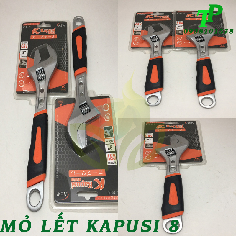 Mỏ lết Kapusi 8 Inch , Mỏ lết đa năng đổi đầu 8 inch