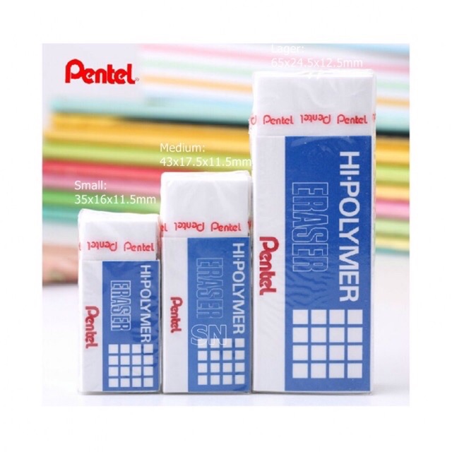 2 cục Gôm tẩy bút chì Pentel Hi-Polymer – Màu trắng