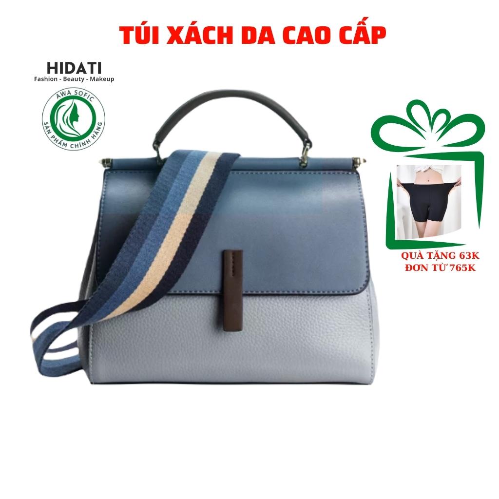 Túi xách cầm tay nữ, đeo chéo, da thật 100% cao cấp hiệu hadati - túi xách nữ 2 mặt 2 dây