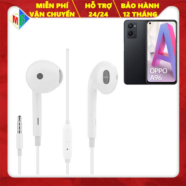 Tai Nghe Cho OPPO A96 Nghe Siêu Hay Chui Tròn Jack 3.5mm Chính Hãng