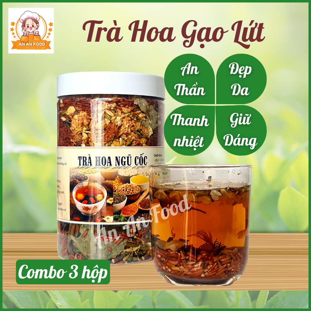 Combo 3 hộp Trà giảm cân trà hoa ngũ cốc thơm ngon, hậu ngọt dễ uống
