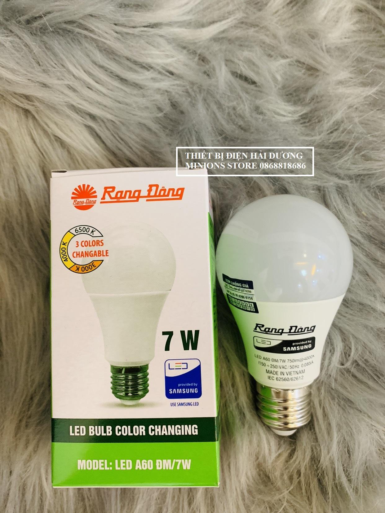 Bóng đèn ledbulb rạng đông 3 chế độ ánh sáng led a60 đm/7w 9w - bảo hành 2 năm