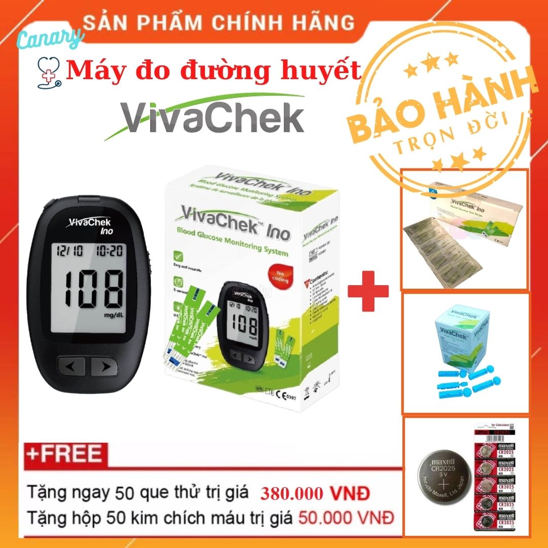 Máy đo đường huyết, máy đo tiểu đường VivaChek Ino cao cấp 2021 ]
