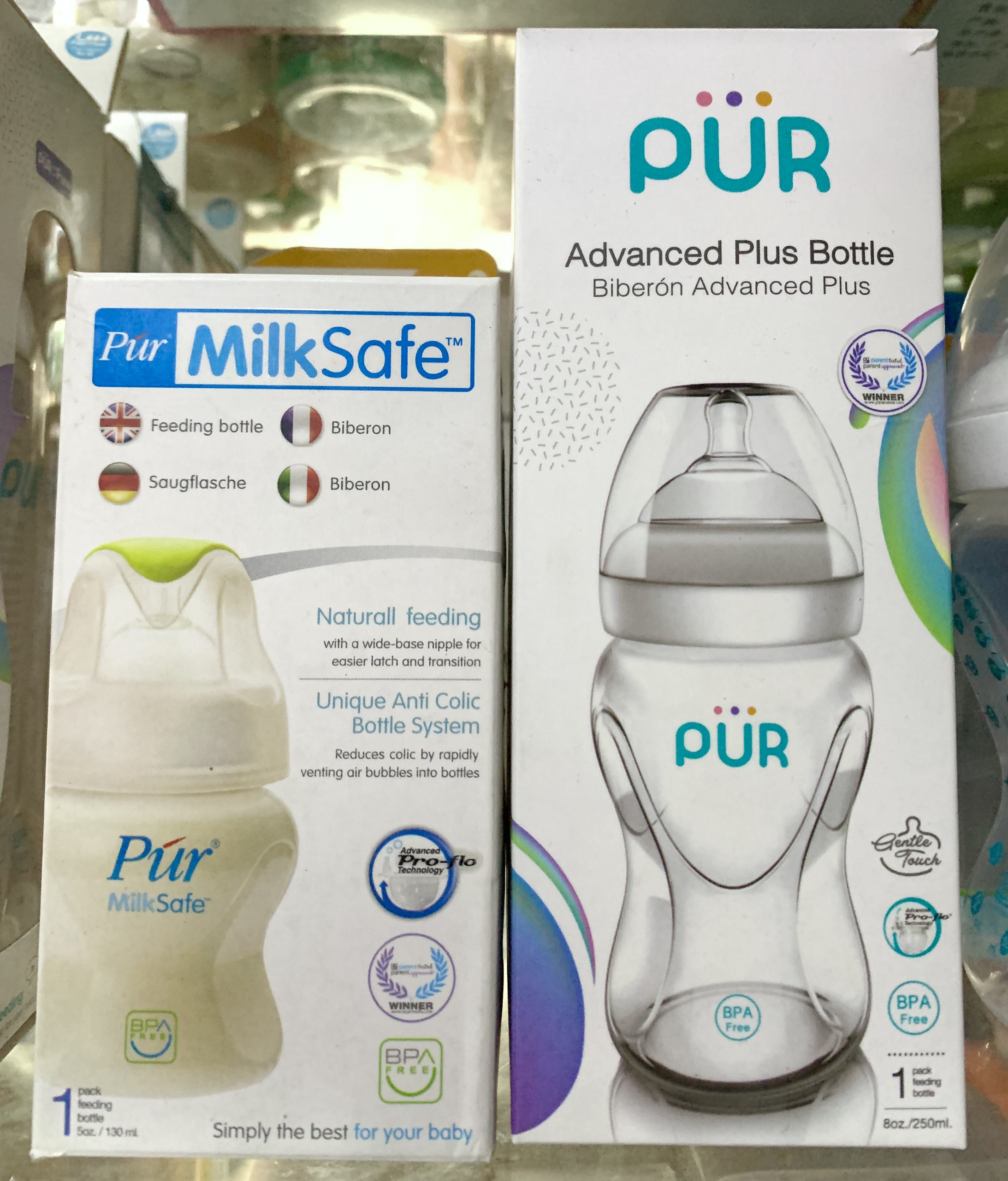 Bình sữa pur cổ rộng 250ml-130ml