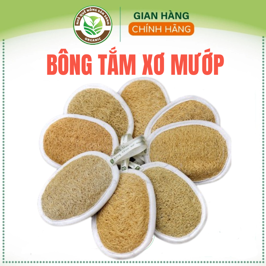 Bông tắm xơ mướp hữu cơ htx sinh dược tự nhiên, kỳ ghét, sạch da chết