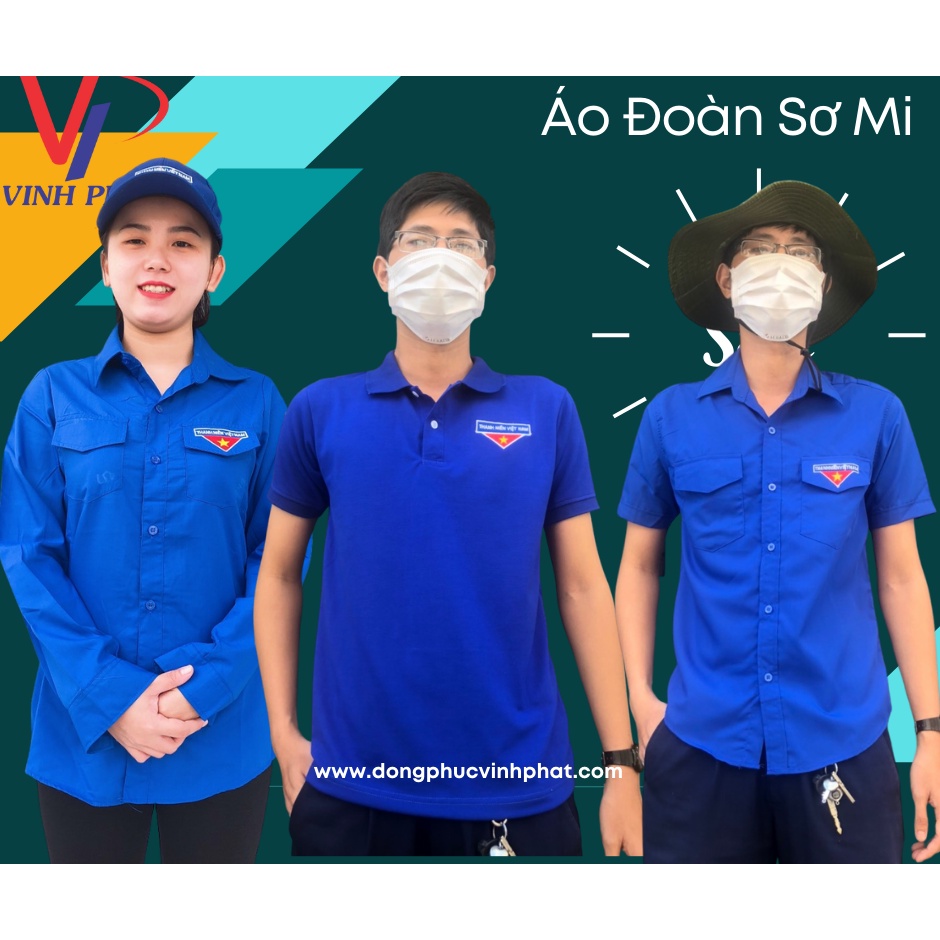 Áo Đoàn Thanh Niên Việt Nam Sơ Mi Tay Dài Tay Ngắn Áo Thun Nữ Nam Đủ Size Logo Thêu Chất Đẹp Form Chuẩn