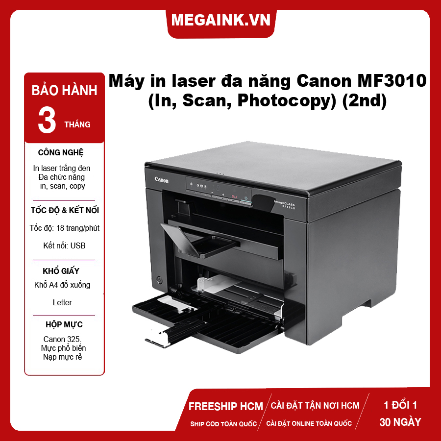 Máy in laser đen trắng đa năng Canon MF3010