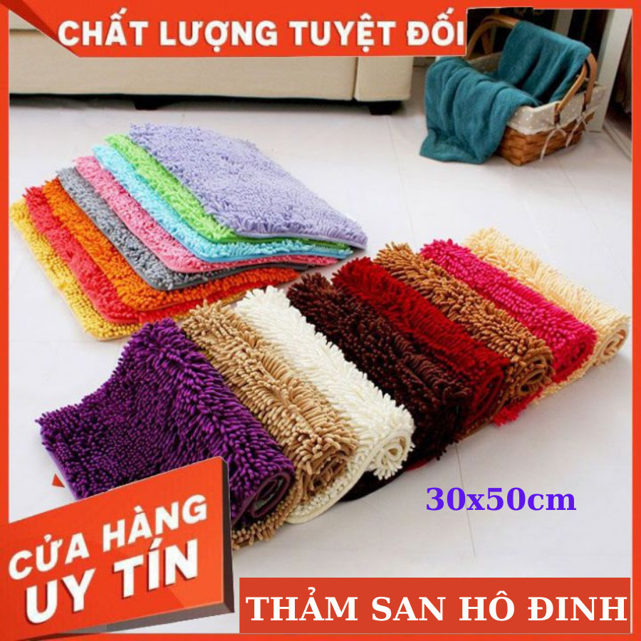 Thảm chùi chân San Hô Đinh - Thảm Chùi Chân, Thảm Lau Chân San Hô Đinh, Siêu Thấm Nước, Chống Trơn Trượt Kích Thước 30cm x 50cm - Giao Màu Ngẫu Nhiên
