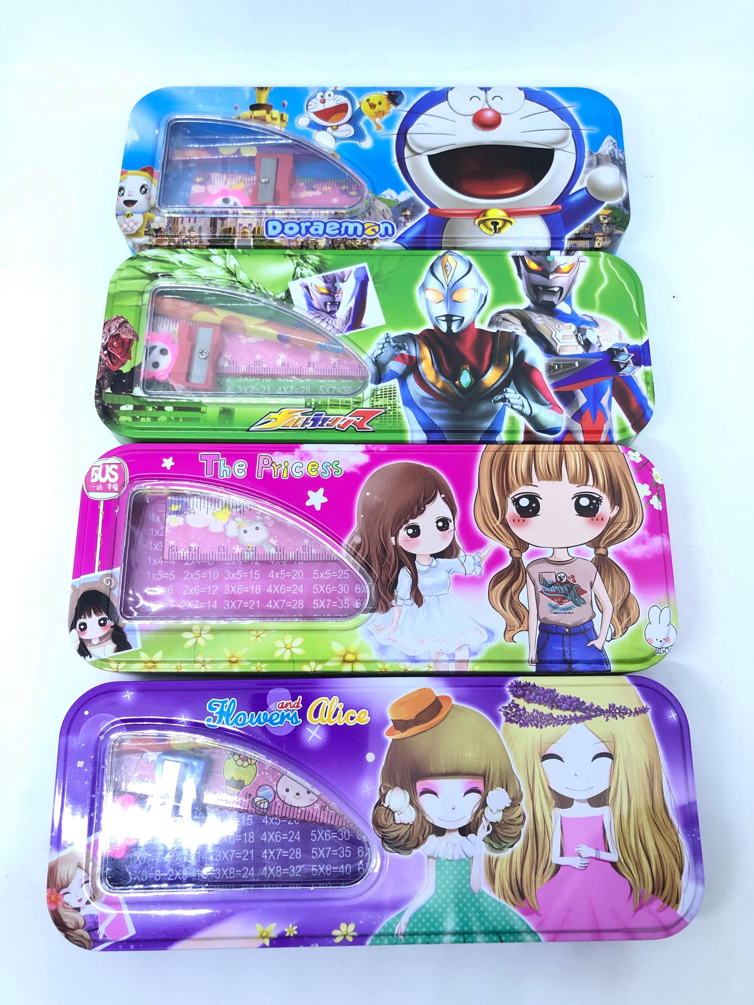 HỘP ĐỰNG VIẾT 2 NGĂN BẰNG THIẾC CAO CẤP TẶNG BỘ DỤNG CỤ ĐI HỌC