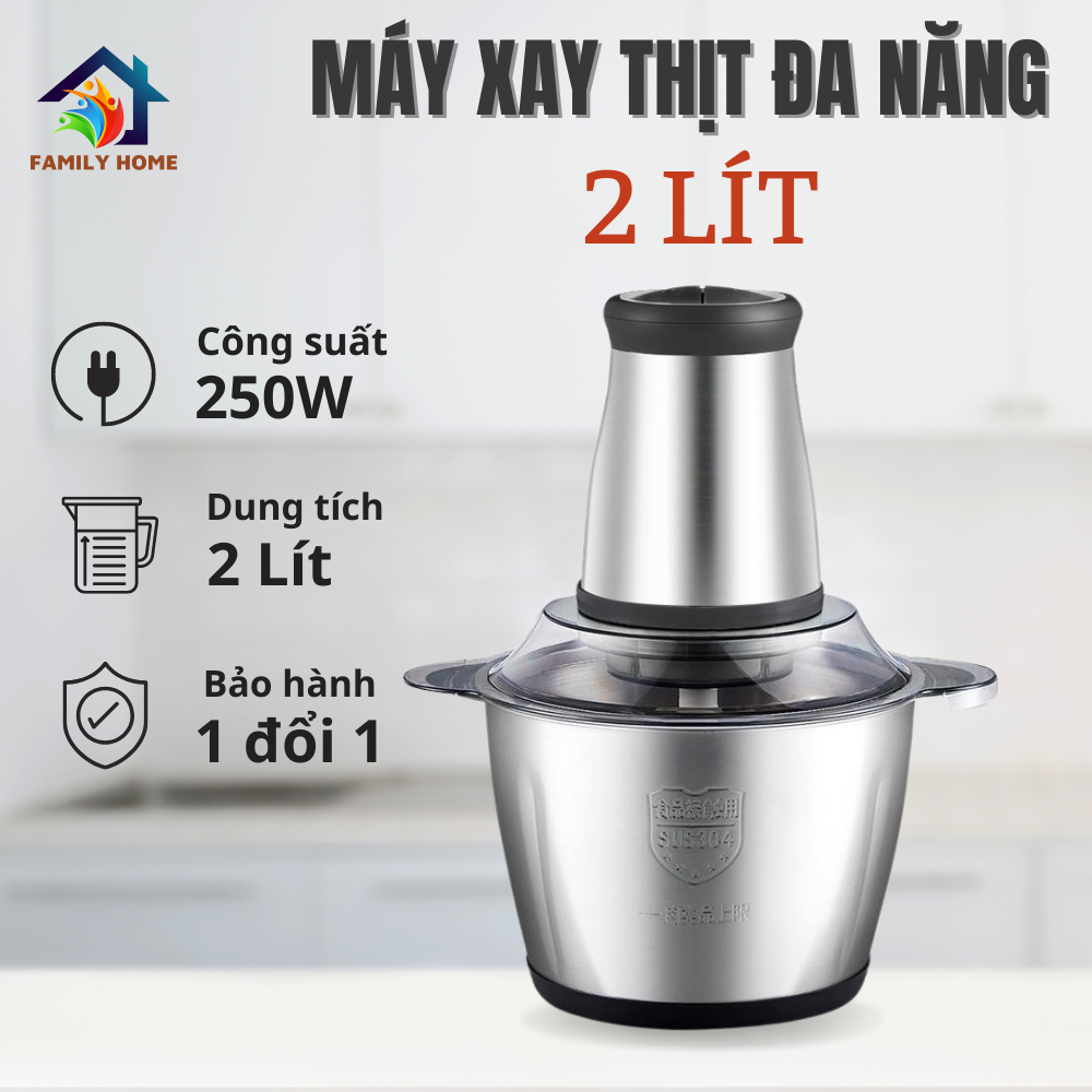 Máy Xay Đa Năng Cối Inox 304 Dày Dặn, Máy Xay Thịt Cá Cao Cấp Công Suất Lớn 300W, Máy Xay Ép Sinh Tố Hoa Quả Dung Tích 2L, Máy Xay Sinh Tốcối Xay Thịt Đa Năng Máy Xay Thịt Đa Năng,Máy Xay Máy Xay Cầm Tay