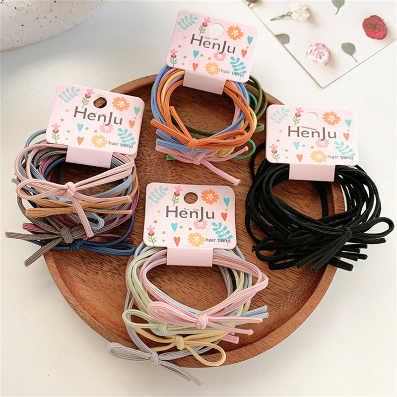 Set 6 dây cột tóc đính nơ xinh xắn cho nữ