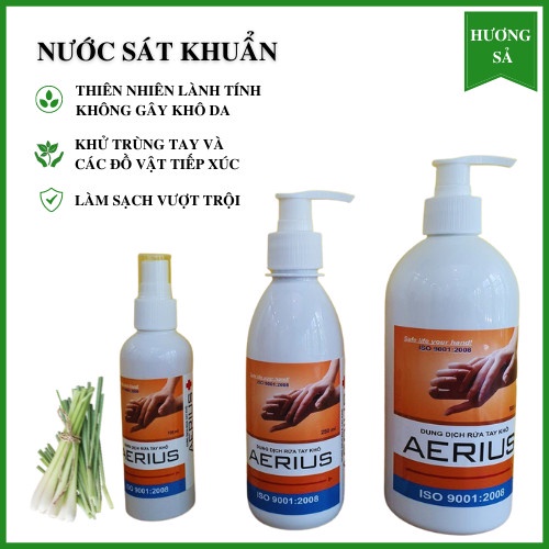 Nước xịt sát khuẩn nước rửa tay khô sát khuẩn aerius chai 100ml- 250 ml- 500 ml