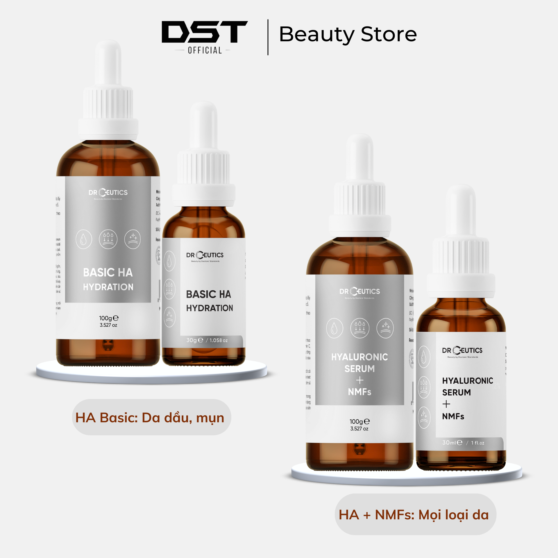 Drceutics tinh chất hyaluronic acid cấp ẩm và căng bóng da
