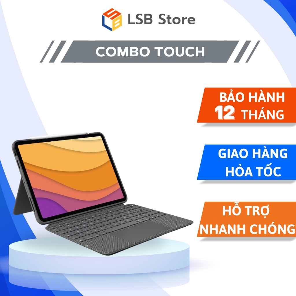 Bao da kèm bàn phím logitech combo touch ipad air gen 4 / ipad pro 11 inch và 12.9 inch trackpad siêu nhạy | hàng chính hãng | bảo hành 12 tháng | lsb store