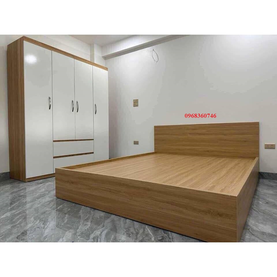 Combo giường 1m6x2mx30cm và tủ áo 1m6x2mx55cm