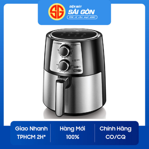 Nồi chiên không dầu sharp kf-af42mv-st 4.2 lít công suất 1250w - 1450w