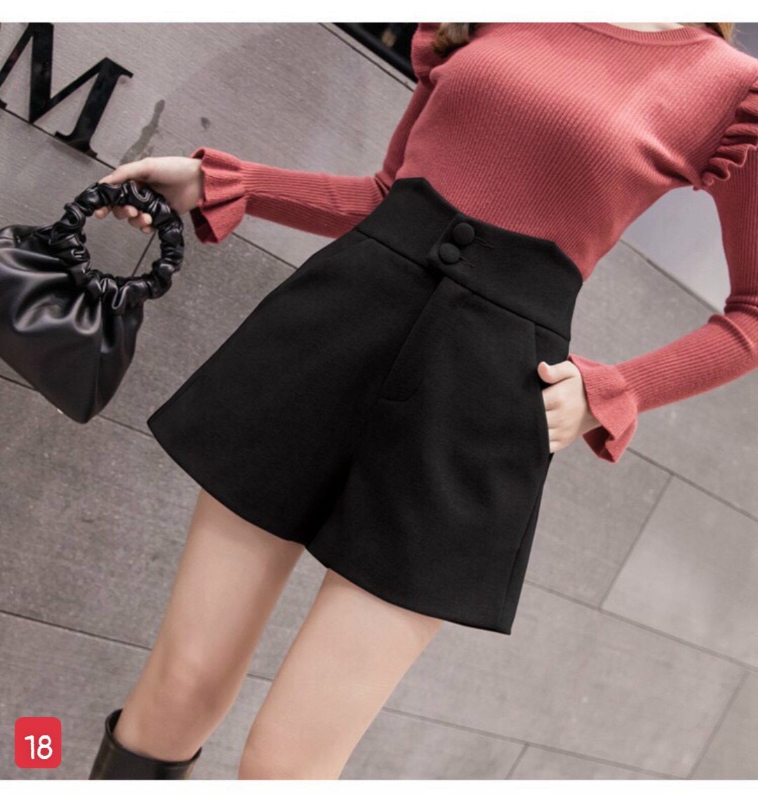 Quần short nữ chất vải tuyết mưa cao cấp-quần short đùi nữ cạp cao phong cách -quần đùi nữ vải tuyết mưa thời trang QUYNH_STORE97 TM18