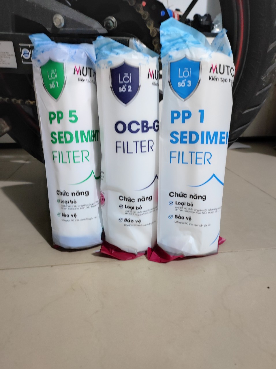 Lõi lọc thô mutosi bộ 3 lõi lọc 123