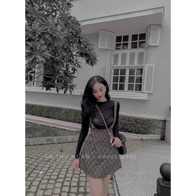 Sét yếm GG kèm áo len giấy