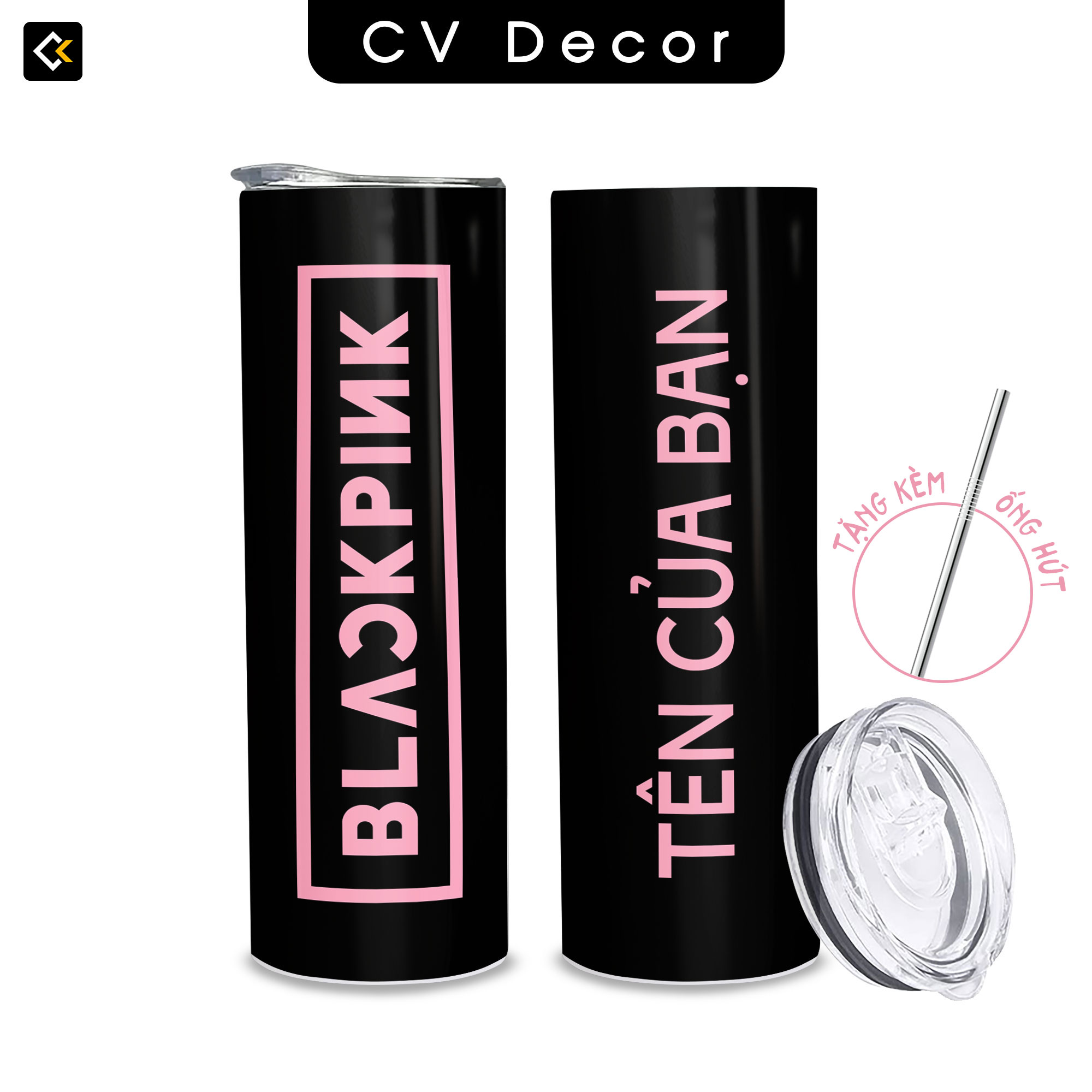 Bình giữ nhiệt blackpink - ly giữ nhiệt blackpink - bình nước blackpink 2 lớp thép không gỉ sus304 - 600ml