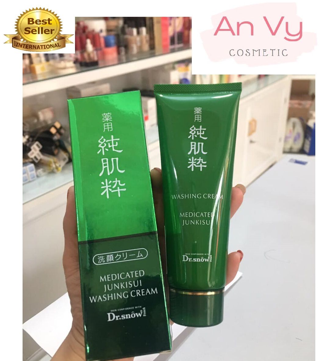 Sữa rửa mặt thảo dược dr.snow medicated junkisui washing cream - mẫu mới