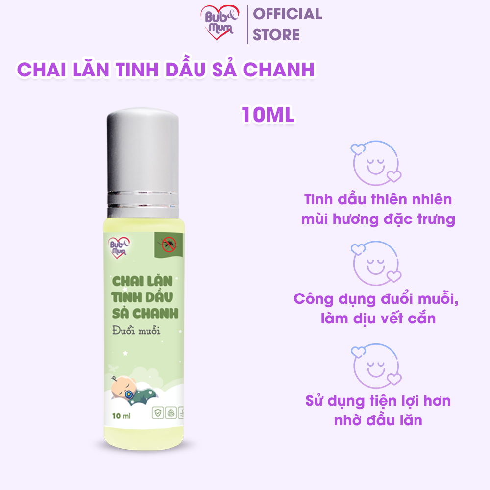 Chai lăn tinh dầu đuổi muỗi cho bé Sả chanh 10ml BuB&MuM