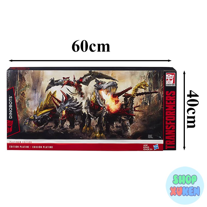 Hộp Robot Biến Hình Khủng Long Mạ Bạch Kim Transformers: Age of Extinction Platinum Edition Dinobots G1 Mô Hình