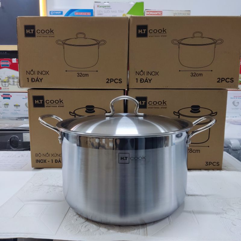Nồi luộc gà inox cao cấp ht cook 32cm dung tích trên 8 lít