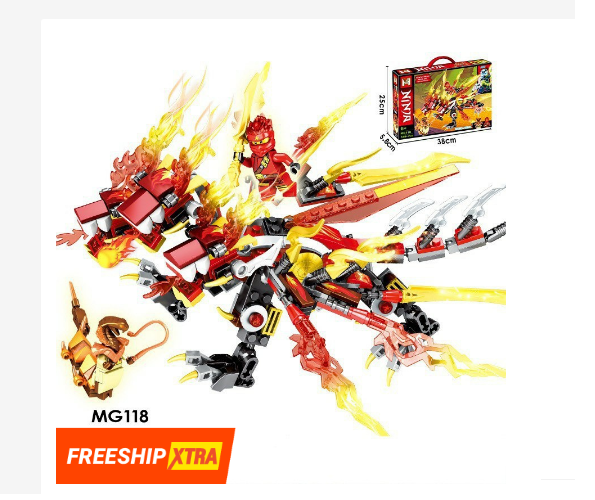 Lắp ráp xếp hình lego Ninjago MG 118 : Rồng 3 đầu của Kai 348 mảnh cho bé- Legoxanh