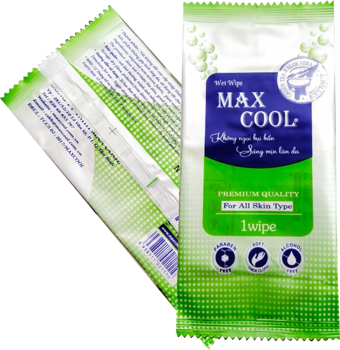 Combo 100 cái khăn lạnh 1 tờ giá rẻ Max Cool 16x19cm cho nhà hàng, quán ăn, du lịch...